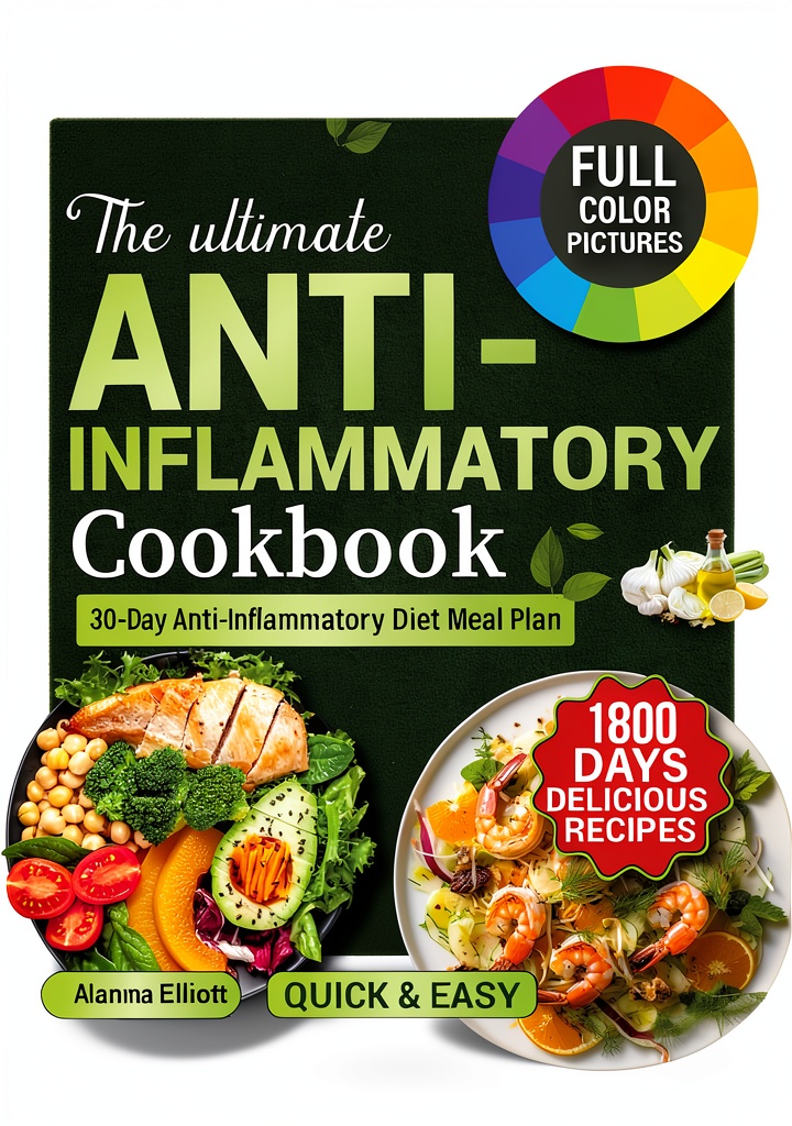 'Anti-Inflammatory Diet book cover with color pictures on a Kindle device'