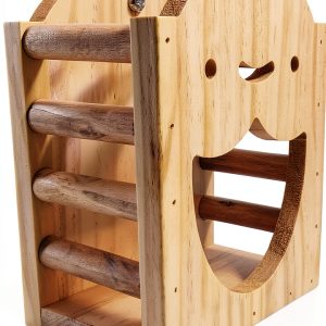 Kathson Wood Hay Dispenser Rabbit Feeder Small Animal Cage-0