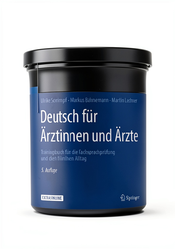 'Springer German book cover showing medical and business themes'