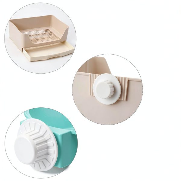 Leinuosen Rabbit Litter Box 3-in-1 Hay Feeder-2