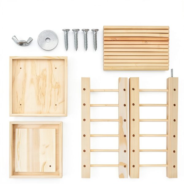 Wooden Rabbit Hay Rack kathson Four‑Side Feeder-4