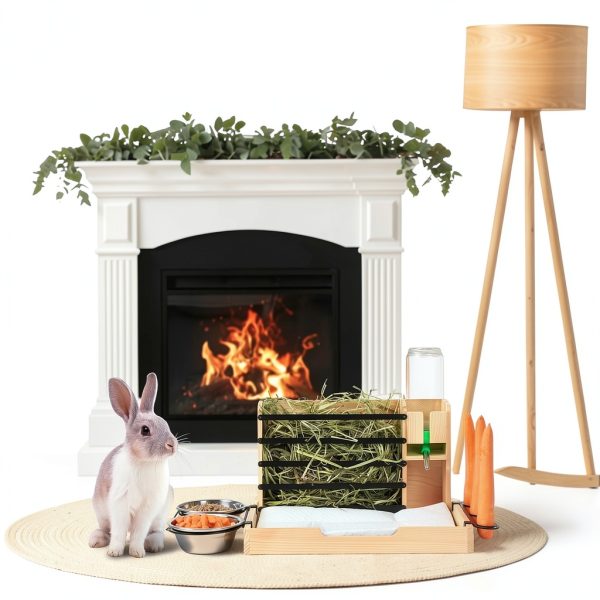 Guinea Pig Hay Holder JAZUIHA Solid Wood 4-in-1-3