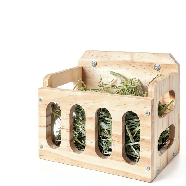 Wooden Hay Rack WEWAYKGJ Small Animal Feeder-3