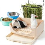 Leinuosen Rabbit Litter Box 3-in-1 Hay Feeder-0
