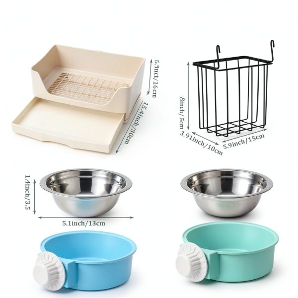 Leinuosen Rabbit Litter Box 3-in-1 Hay Feeder-1