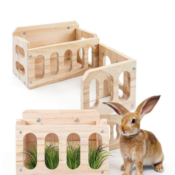 Wooden Hay Rack WEWAYKGJ Small Animal Feeder-4