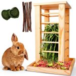 Wooden Rabbit Hay Rack kathson Four‑Side Feeder-0