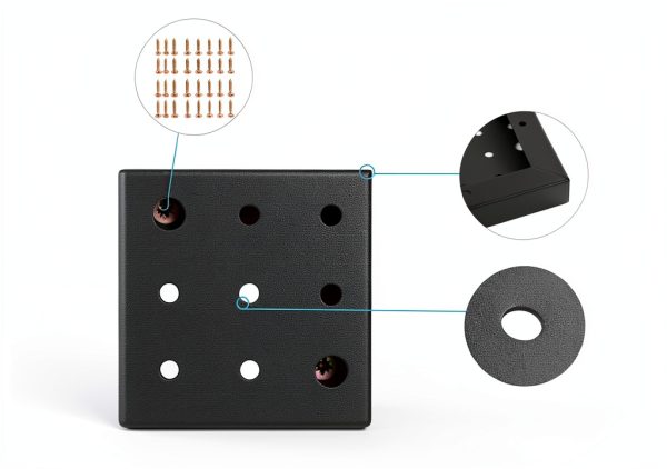 Storage Standard Black Steel Pegboard Wall Organizer 4 Panel 32 Hooks-4