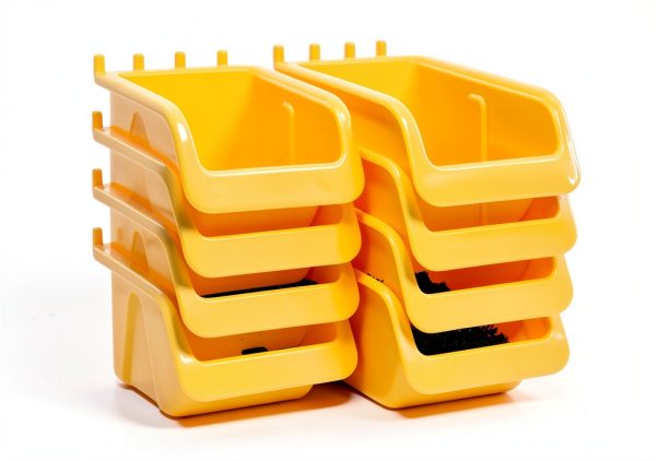 WallPeg Pegboard Bins Set 4 Large & 4 Medium Industrial Storage Kit-6