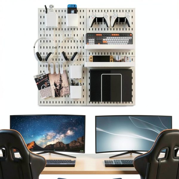 VEOFEMLEA Pegboard Kit 4-Panel Wall Organizer 51.2x25.6 Inch-4