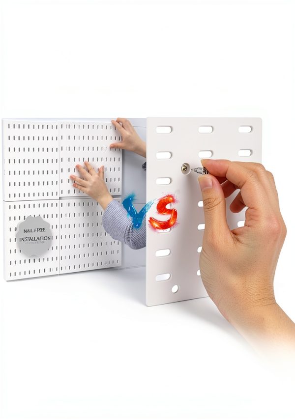 Pegboard Combination Kit MULSAME Organizer 22x44in White Powder Coated-3