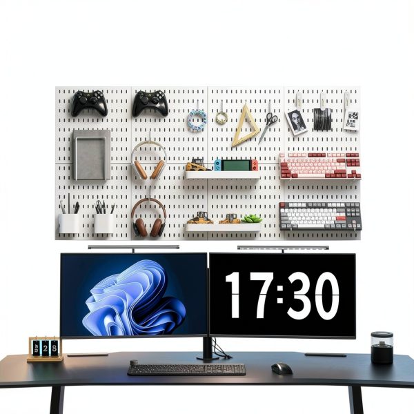 Pegboard Combination Kit MULSAME Organizer 22x44in White Powder Coated-1