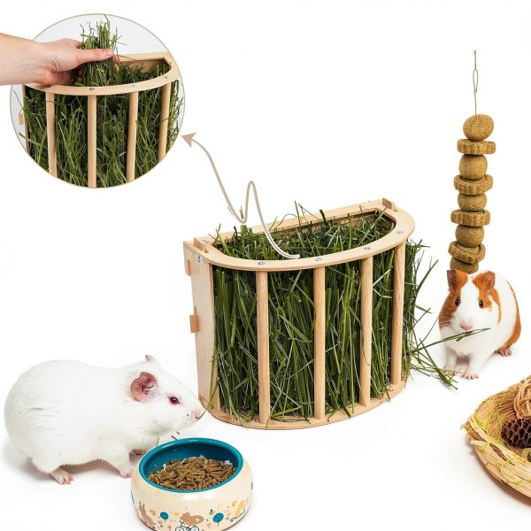Unicorn Catcher Wooden Hay Feeder 1 Pack Small Animal Automatic Feeder-5
