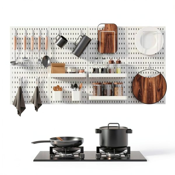 Pegboard Combination Kit MULSAME Organizer 22x44in White Powder Coated-5