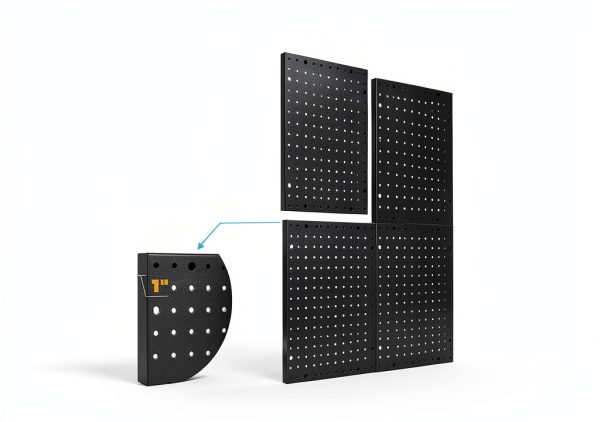 Storage Standard Black Steel Pegboard Wall Organizer 4 Panel 32 Hooks-2