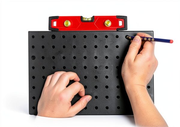 Storage Standard Black Steel Pegboard Wall Organizer 4 Panel 32 Hooks-8