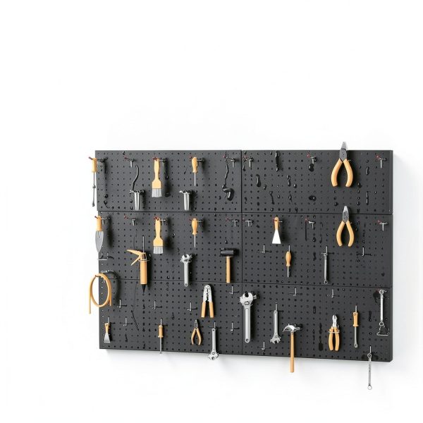TORACK Steel Pegboard 12x24 in 4-Pack Black Heavy Duty Organizer-6