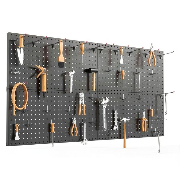 TORACK Steel Pegboard 12x24 in 4-Pack Black Heavy Duty Organizer-1