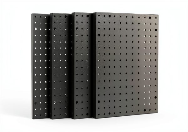 Storage Standard Black Steel Pegboard Wall Organizer 4 Panel 32 Hooks-0