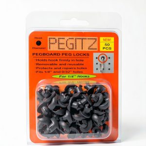 Pegboard Peg Locks 50PCS 1/4 Inch Black by Pegitz Plastic Grommet-0